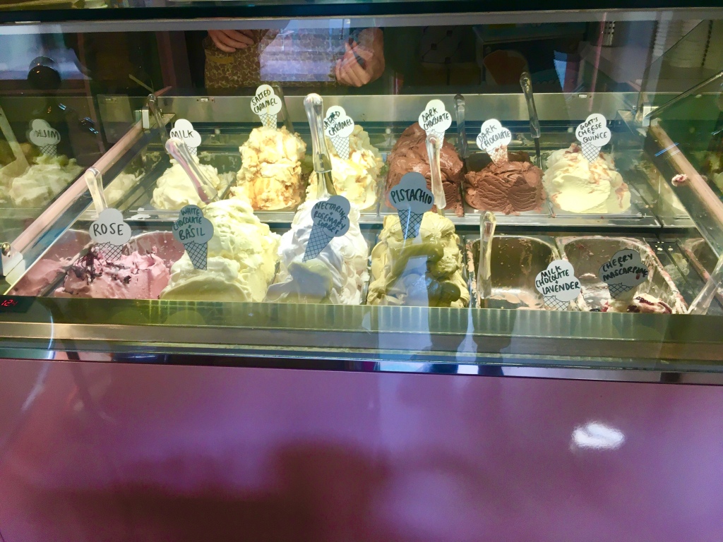 Ice cream flavours at Marys Milk Bar